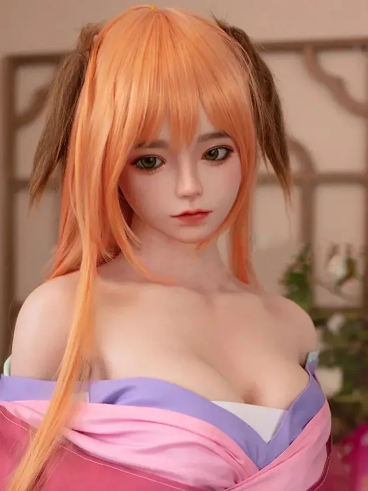 F5104-150cm\/4ft9 D Cup Yui Asian Orange Hair Sexy Silicone Sex Doll|JX Doll view 5