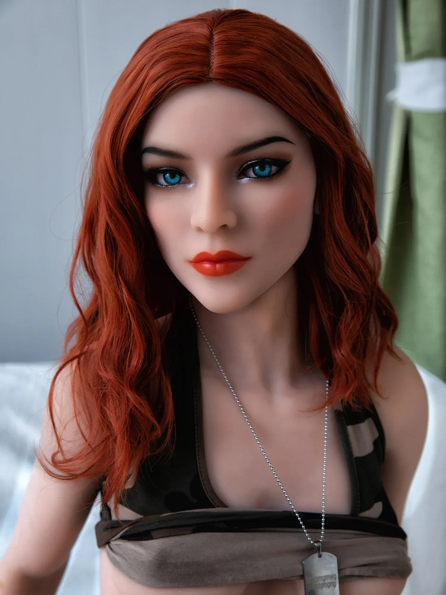 F3823-158cm\/5ft2 B Cup Red Curl Hair TPE Sex Doll | HR Doll view 1