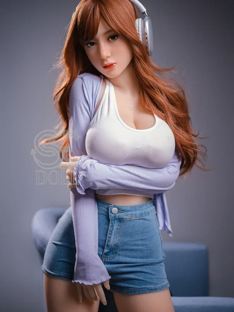 F2342- 161cm(5ft3)-35kg Skyler F Cup TPE Redhead European Sexy Girl Big Boobs Sex Doll | SE Doll