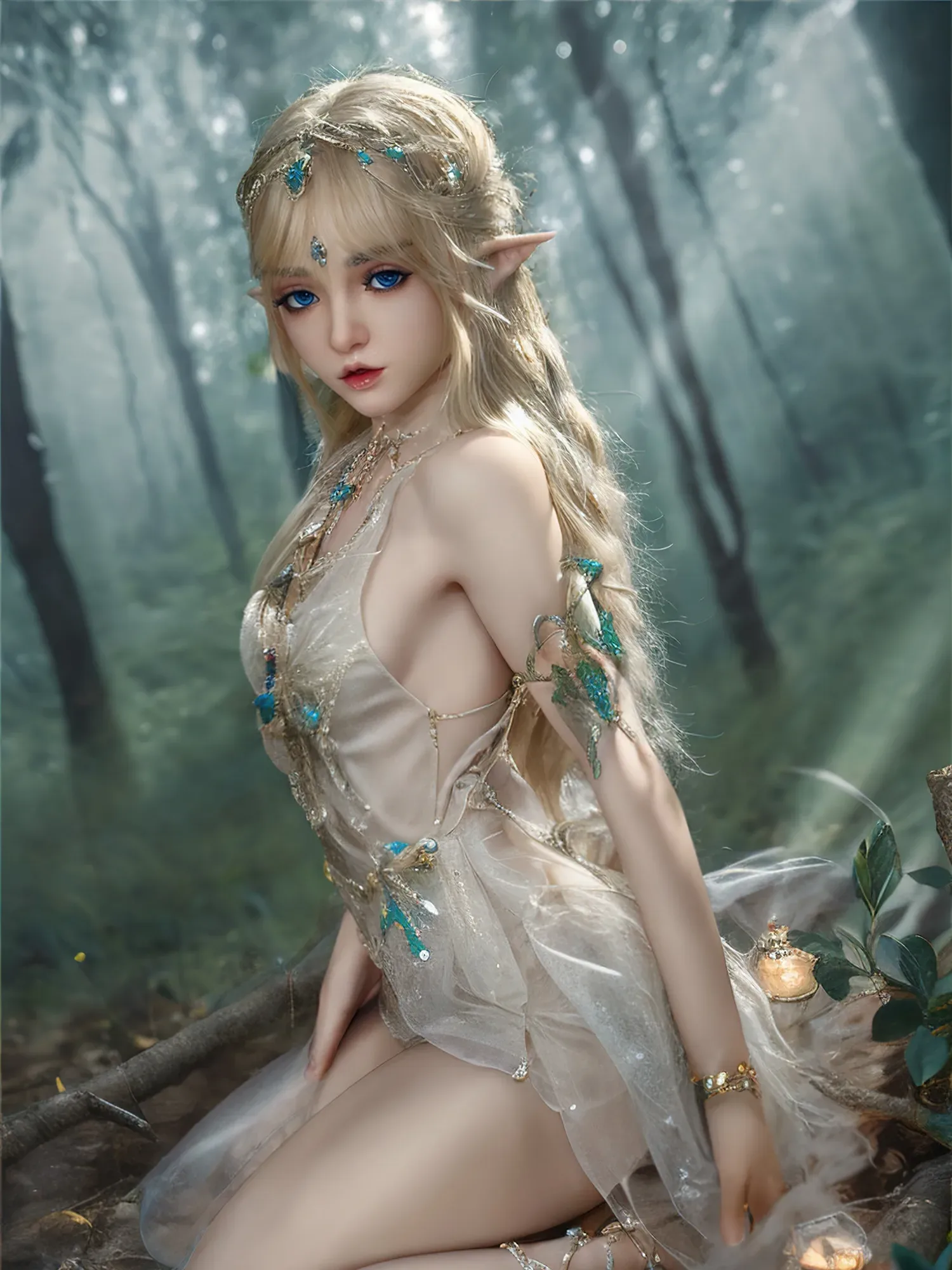 F5958-150cm\/4ft9 29kg A Cup Flat Chested Silicone Sex Dolls Movable Jaw Sex Doll Alien - SY Doll view 10