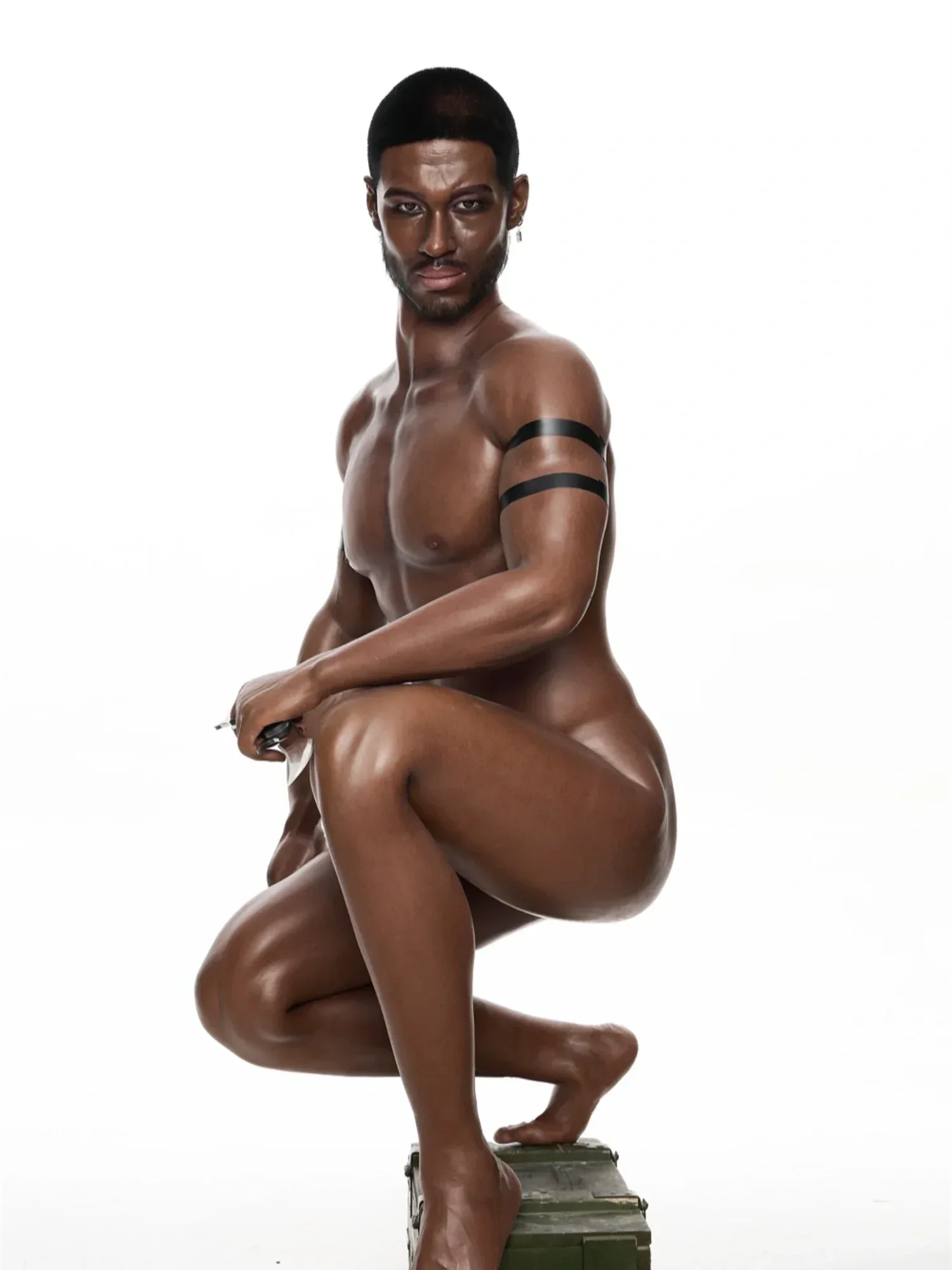 F4554-176cm-40kg Strong Abs Ebony Silicone Male Sex Doll | Irontech Doll view 11