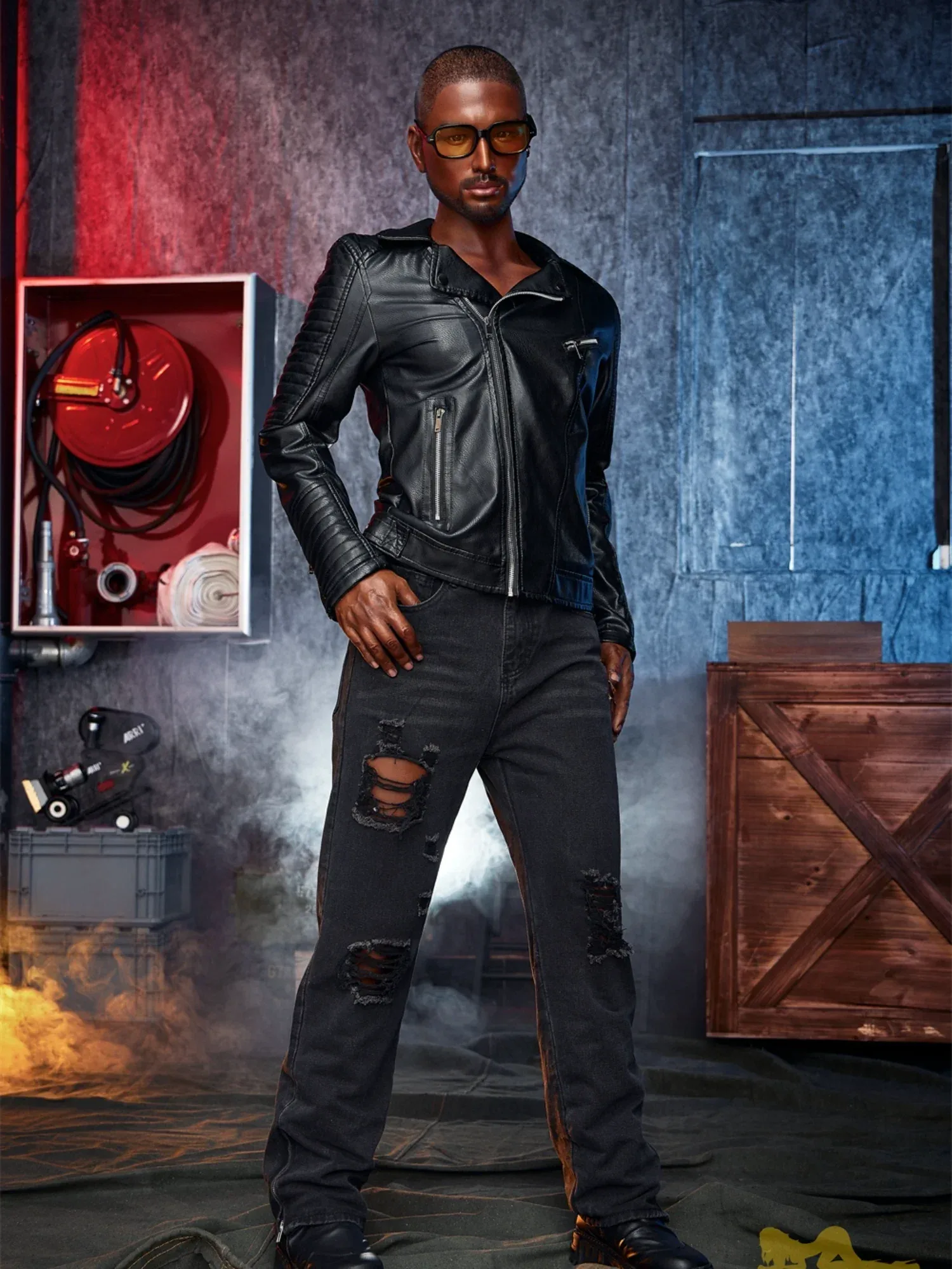 F4574-170cm\/5ft7-38kg 2026 Realistic Black Ebony Male Sex Doll with Big Dick-Muscular Tough Guy | Irontech Doll view 6