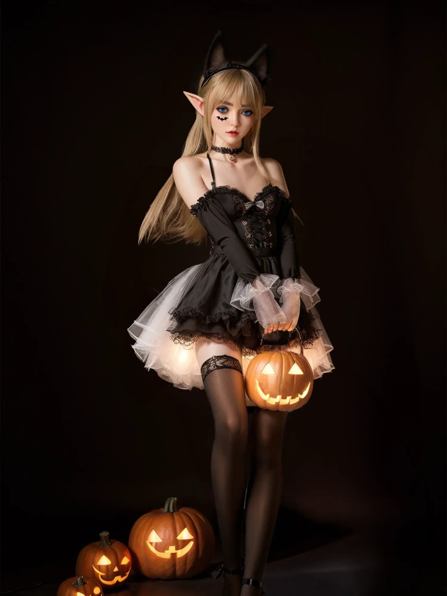 F5966-150cm\/4ft9 29kg A Cup Flat Chested Sex Doll Movable Jaw ELF Alien - SY Doll view 8