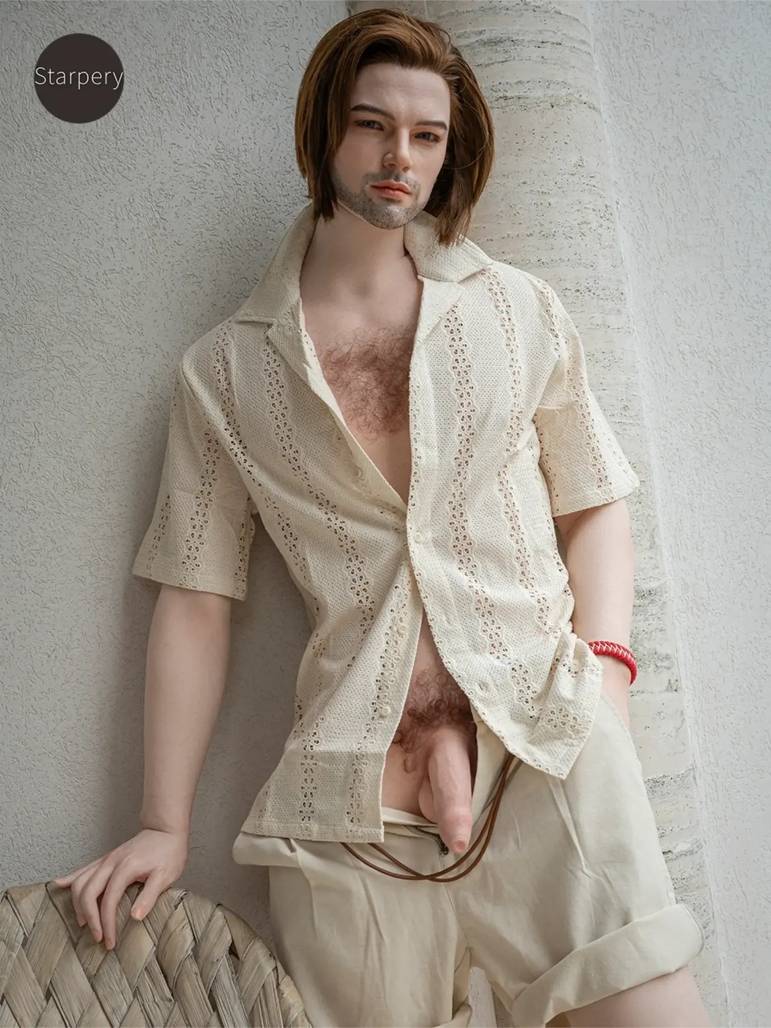 F9271-180cm\/5ft11 41.5kg Weight Loss Silicone full body male sex doll with 4.7\" Natural Semi-Erect Soft Penis | Starpery Doll