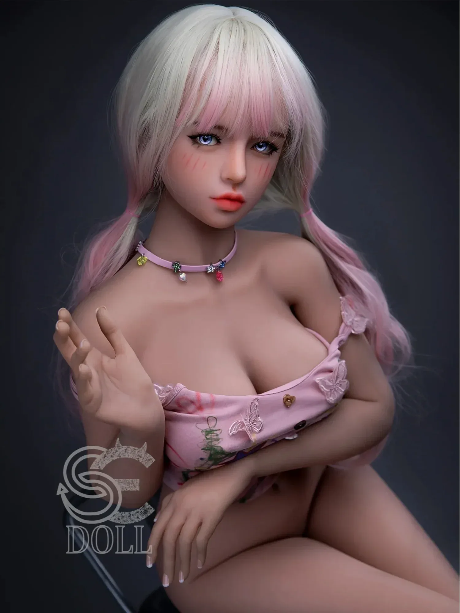 F2190-153cm(5ft)-29.5kg F Cup Mika.D Cute TPE Mini Sex Doll Pink Hair Fashion Girl|SE Doll view 12