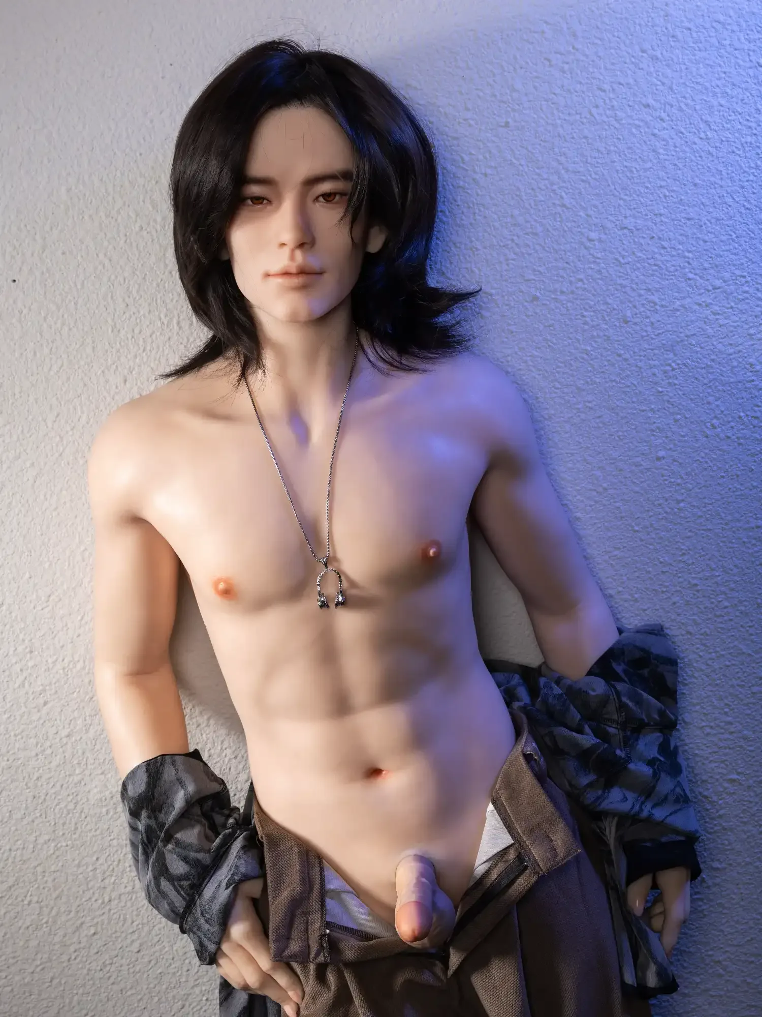 F4614-177cm\/5ft10-55kg Sex Doll Femboy with Long Black Hair Silicone Head - Qita doll view 2